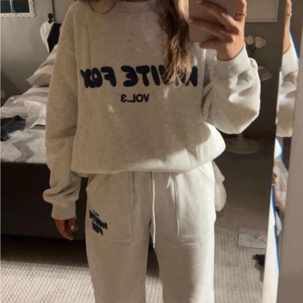 White fox matching loungewear set
